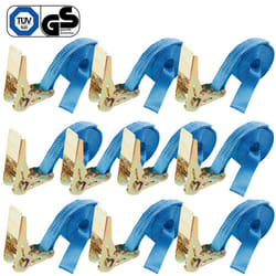 AREBOS 10 x Rachet Tie Down Straps CargoTrailer Tie Down Straps 4m x 25mm 800daN