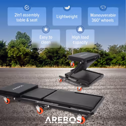 AREBOS 2 in 1 Assembly Creeper Workshop Couch Assembly Couch Workshop Stool 150kg