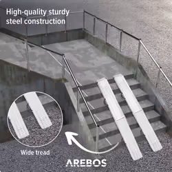 AREBOS Foldable Ramp max. 882 lbs (400 kg) Access Ramp Loading Ramp Folding Platform