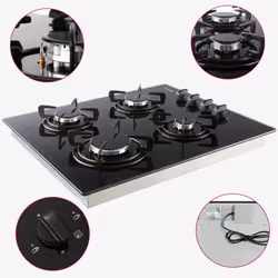 Arebos AR-HE-GH63 Black Countertop 63 cm Gas 4 zone(s) - Additional view 4