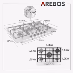Arebos AR-HE-GH68 Silver - Additional view 5
