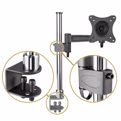 RICOO Single Monitor Stand Mount Tilt Swivel TS2211 Bracket Universal LED Curved QLED QE LCD OLED SUHD UHD Adjustable Arm 13" - 32" Inch VESA 75x75...