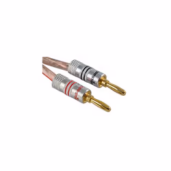 Banana plug, for cables up to 4 sq mm screwed or 6 sq mm soldered, 24k gold plated contacts, set of 2