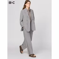 Uniqlo Japan Impressive Tuck Wide Pants - 03 GRAY/XS