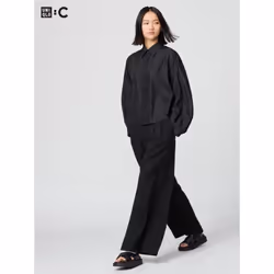 Uniqlo Japan Impressive Tuck Wide Pants - 03 GRAY/XS