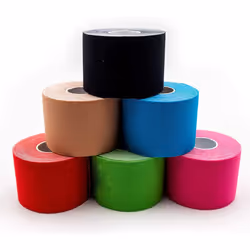 Kinesiology Tapes. Set of 6. Different Waterproof Colours. Skin-Friendly Elastic Self-Adhesive Bandage Physio Tape Ideal