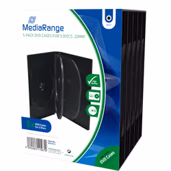 MediaRange BOX35-5, DVD case, 5 discs, Black, Plastic, 120 mm, RoHS
