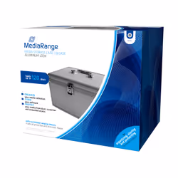 MediaRange BOX79, Box case, 120 discs, Silver, Fleece, Plastic, Wood, 120 mm, Aluminium