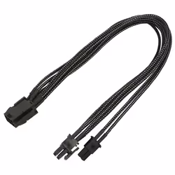 The PCI-E 6- to 6+2 pin adaptor cable originates from the high quality Nanoxia sleeved cable series. The cable is 12 inch lon ...