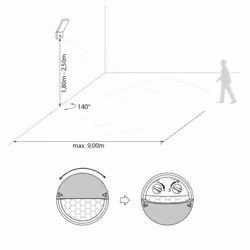SEBSON Wall light with motion detector 15W