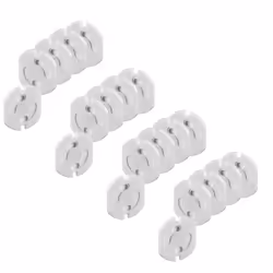 20 x Child Lock for Socket with Twist Mechanism - Socket Safety White Baby Toddler