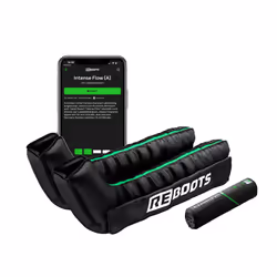 Reboots GO Lite, Compression massage, Foot, Legs, Black, Green, Buttons, Battery, Built-in