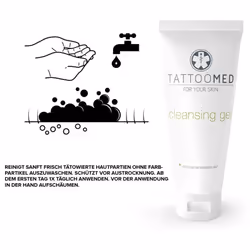 TattooMed Cleansing Gel - pH Neutral Sensitive Washing Gel for Healthy Tattoos - (1 x 25ml)