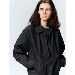 Gu By Uniqlo Denim Zip Up Jacket - 08 DARK GRAY/3XL