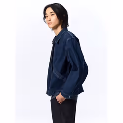 Gu By Uniqlo Denim Zip Up Jacket - 08 DARK GRAY/3XL