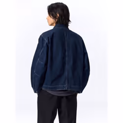 Gu By Uniqlo Denim Zip Up Jacket - 08 DARK GRAY/3XL