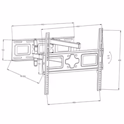 Television Bracket - 26-75 inch screens, extendable, tilt, swivel, width-adjustable