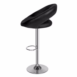 2 Bar stools set faux leather kitchen stool breakfast chair chrome 1x Lounge New