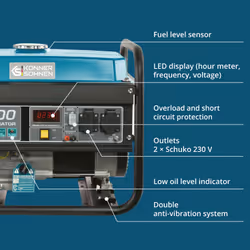 Könner & Söhnen KS 3000 engine-generator 2600 W 15 L Petrol Black, Teal - Additional view 5