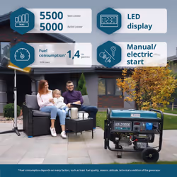 Könner & Söhnen KS 7000E engine-generator 5000 W 25 L Petrol Black, Teal