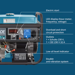 Könner & Söhnen KS 7000E engine-generator 5000 W 25 L Petrol Black, Teal - Additional view 5