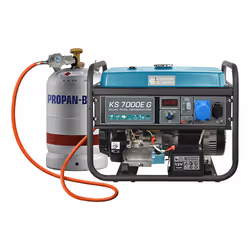 Könner & Söhnen KS 7000E G, 5000 W, 230 V, 25 L, Liquefied Petroleum Gas (LPG), Petrol, Manual, 5.5 kVA