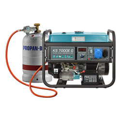 Könner & Söhnen KS 7000E G engine-generator 5000 W 25 L Liquefied Petroleum Gas (LPG), Petrol Aqua colour, Black