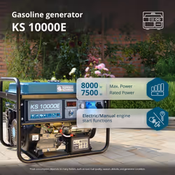 Könner & Söhnen KS 10000E engine-generator 7500 W 25 L Petrol Black, Teal