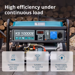 Könner & Söhnen KS 10000E engine-generator 7500 W 25 L Petrol Black, Teal - Additional view 5
