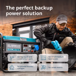 Könner & Söhnen KS 10000E ATS engine-generator 7500 W 25 L Petrol Black, Teal