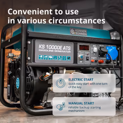 Könner & Söhnen KS 10000E ATS engine-generator 7500 W 25 L Petrol Black, Teal - Additional view 5