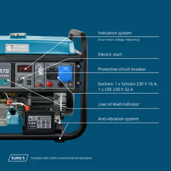Könner & Söhnen KS 10000E ATS engine-generator 7500 W 25 L Petrol Black, Teal - Additional view 7