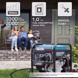 Könner & Söhnen KS 3300I engine-generator 3000 W 7 L Petrol Black, Teal