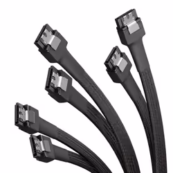 â 3x SATA 3 cables 6Gb/s â 60cm, straight connector (data cable, 6Gbit/s, SATA III/Serial ATA, L connector, set of 3 cabl ...