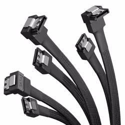 â 3x SATA 3 cables 6Gb/s â 30cm, 90 angled connector (data cable, 6Gbit/s, SATA III/Serial ATA, L connector, set of 3 cab ...