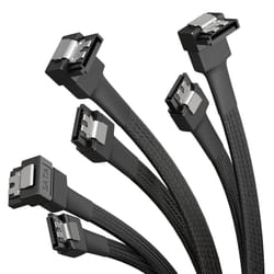 â 3x SATA 3 cables 6Gb/s â 30cm, 90 angled connector (data cable, 6Gbit/s, SATA III/Serial ATA, L connector, set of 3 cables, connects HDDs/SSDs
