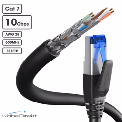 KabelDirekt 1193 networking cable Black 5 m Cat7