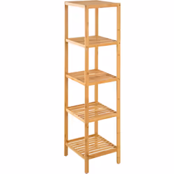 Standing bathroom shelf - 5 tiers in bamboo