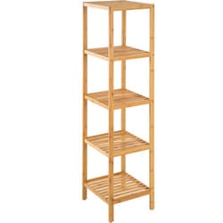 Standing bathroom shelf - 5 tiers in bamboo