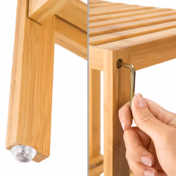 Bathroom Shower Caddy Shelf | 4 tier corner storage in lacquered bamboo towel