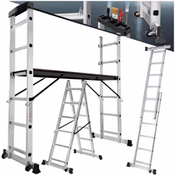 Platform Ladder Combination Scaffold Multi Purpose Aluminium Work 3 Way Step