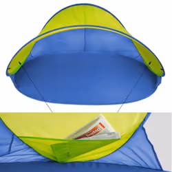 Popup beach sea tent wind sun UV protection shade shelter canopy festival new - blue/yellow