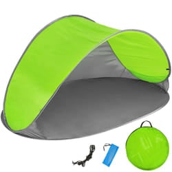 Popup beach sea tent wind sun UV protection shade shelter canopy festival new - grey/green