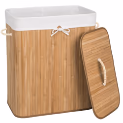 TecTake 401834 laundry basket Polyester, Cotton, Bamboo Beige
