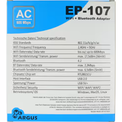 Inter-Tech 88883056 network card WLAN / Bluetooth 600 Mbit/s