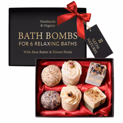 Christmas Gifts for Women 6X Organic Handmade Bath Bombs with Natural Essential Oil - Gifts for Her - Christmas Gifts for Gir ...