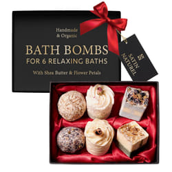 Christmas Gifts for Women 6X Organic Handmade Bath Bombs with Natural Essential Oil - Gifts for Her - Christmas Gifts for Girls - Bath Bombs for Girls