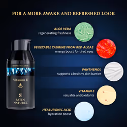 Mens Eye Cream 30ml, Powerful Organic Under Eye Cream Anti Aging, Wrinkles, Dark Circles - Mens Face Cream with Hyaluronic Acid, Vitamin E, Aloe Vera