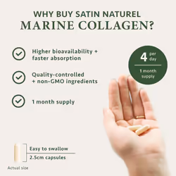 Marine Collagen Capsules with Hyaluronic Acid + Vitamin C 2400mg - High Strength Collagen Supplements for Women - 120 Capsules - for Skin, Joints &