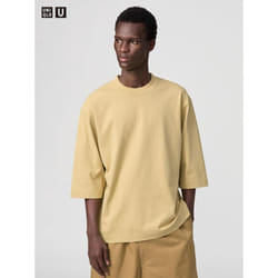 Uniqlo Japan Crew Neck T Shirt 3 4 Sleeve - 42 YELLOW/XXL